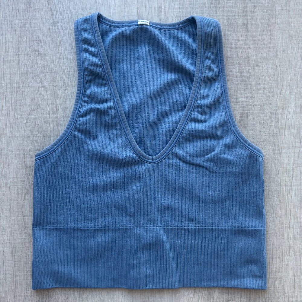 Athleta Aurora Seamless Ribbed Crop Tank - Women S - Blue